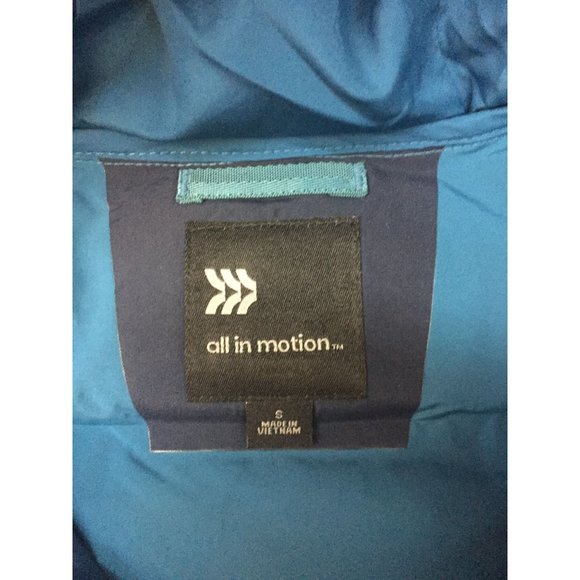 All In Motion Womens Puffer Coat Size S Blue Hooded Packable Down Full Zip Long - Picture 7 of 12